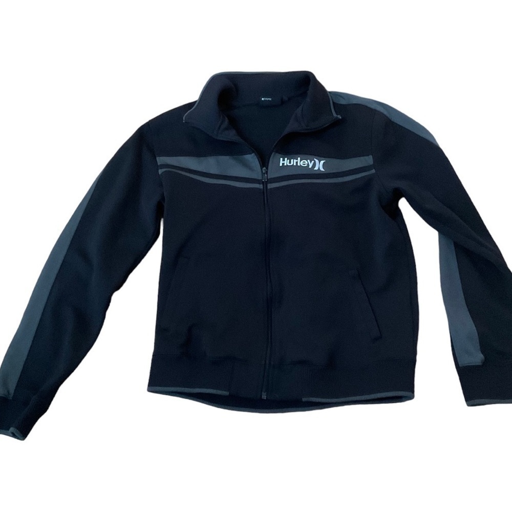 Hurley Mens Zipper Jacket Black Size Large
